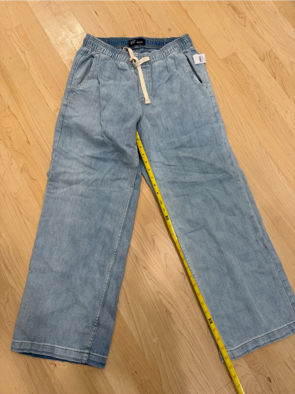 GAP Pale Blue Wide Leg Drawstring Jeans